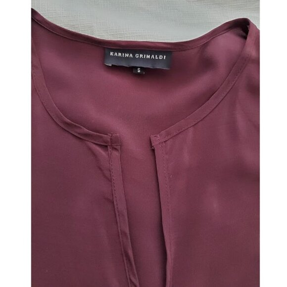 Karina Grimaldi Silk Ombre Handkerchief Fringe Flowy Tunic Top Sz S Boho-Luxe - Picture 4 of 11